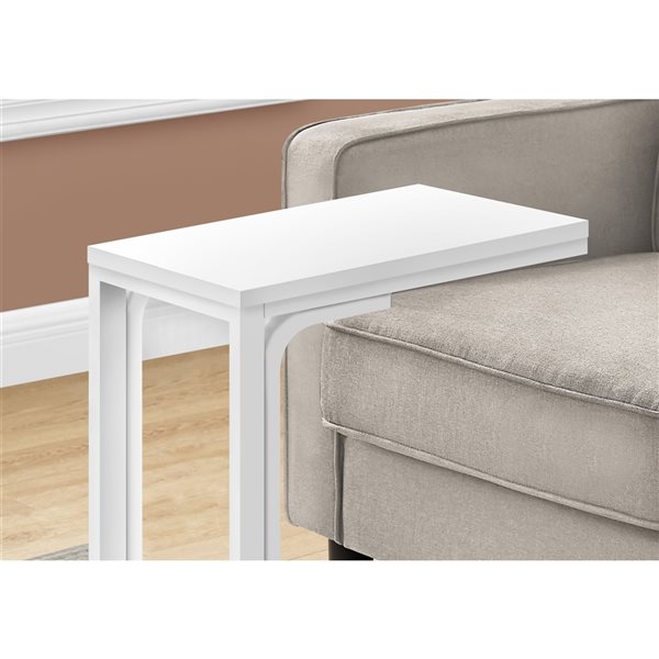 Table d'appoint rectangulaire en composite blanc par Monarch Specialties de 16 po