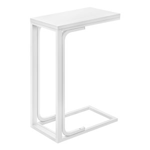 Table d'appoint rectangulaire en composite blanc par Monarch Specialties de 16 po