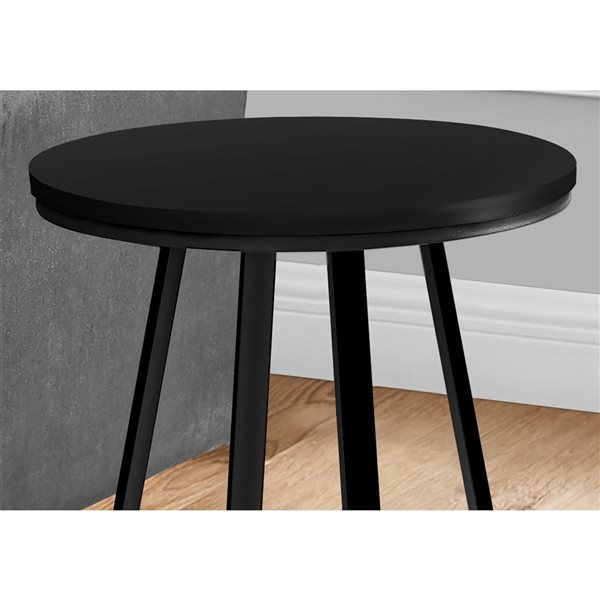 Monarch Specialties 15.75-in Black Composite Round Accent Table