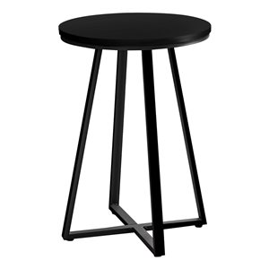 Monarch Specialties 15.75-in Black Composite Round Accent Table