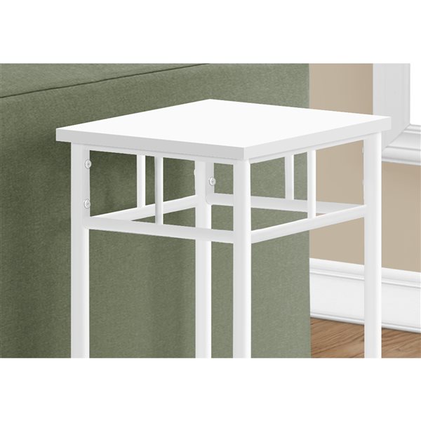 Monarch Specialties 12-in White Composite Square Accent Table