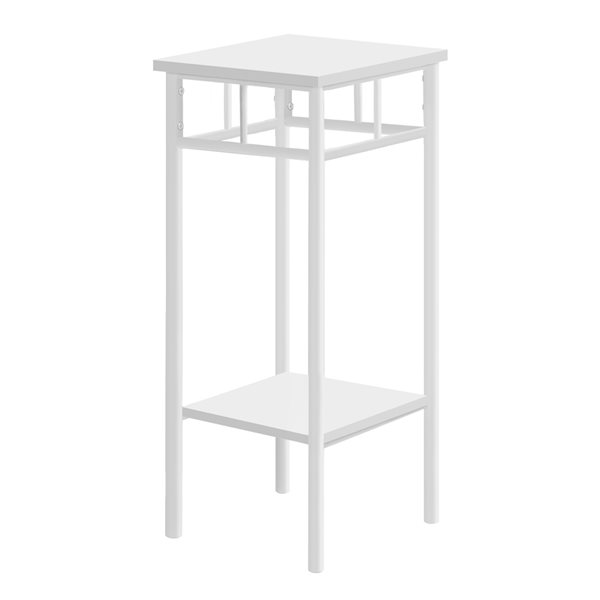 Monarch Specialties 12-in White Composite Square Accent Table