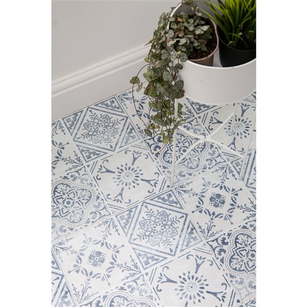 DC Fix White/Light Blue 12-in x 12-in Vinyl Floor Tile - 11-Pack