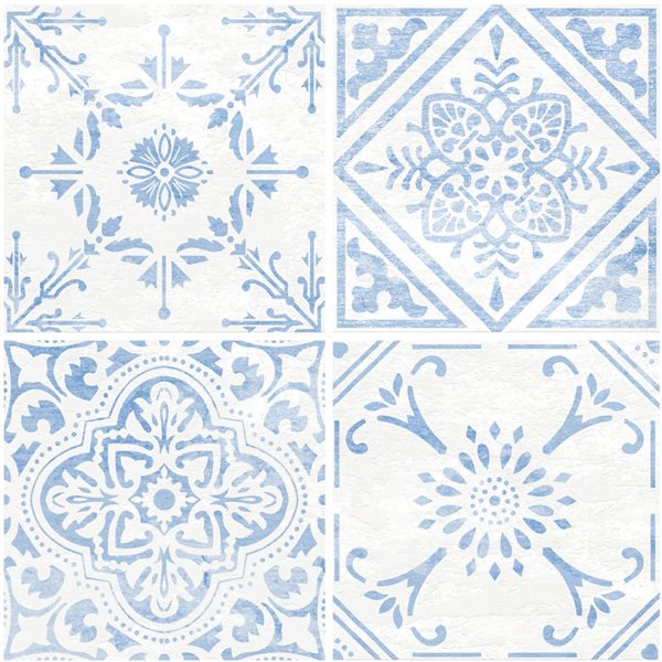 DC Fix White/Light Blue 12-in x 12-in Vinyl Floor Tile - 11-Pack