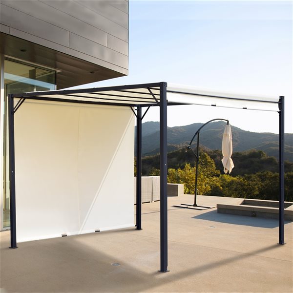 Outsunny 10-ft x 10-ft Outdoor Steel Retractable Pergola