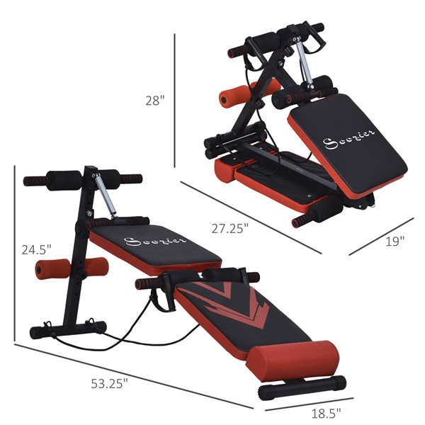 Soozier Multifunctional Sit Up Bench with Elastic Rope