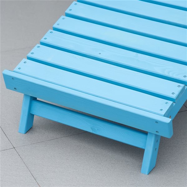 Outsunny Adirondack Chair Modern with Blue Ottoman