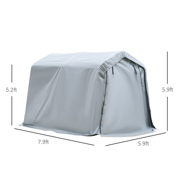 Abri de voiture extérieur avec cadre en acier galvanisé de 7,9 pi x 5,9 pi par Outsunny
