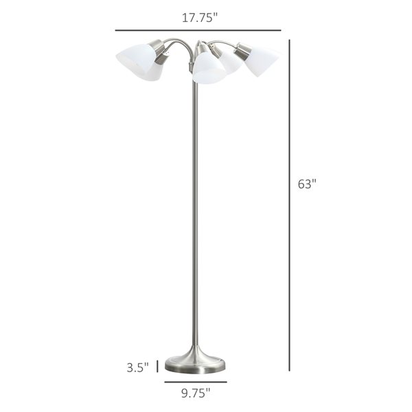 HOMCOM Arc Tree Floor Lamp with 5 Adjustable Lights