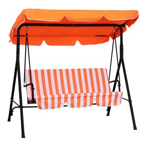 Outsunny 3-person Orange Steel Outdoor Swing