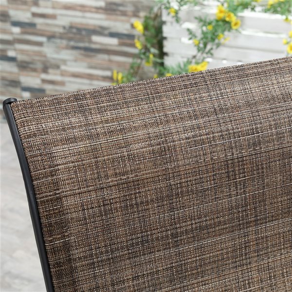 Outsunny 5-piece Black Metal Frame Patio Dining Set with Umbrella Hole - Brown