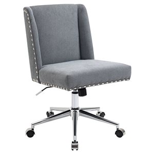 Vinsetto Ergonomic Mid Back Chair Adjustable Height - Grey