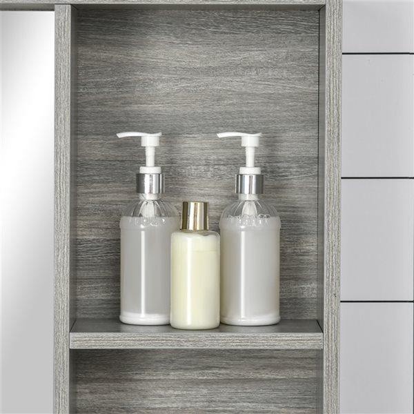 kleankin Wall-Mounted Wooden Storage Bathroom Medicine Cabinet