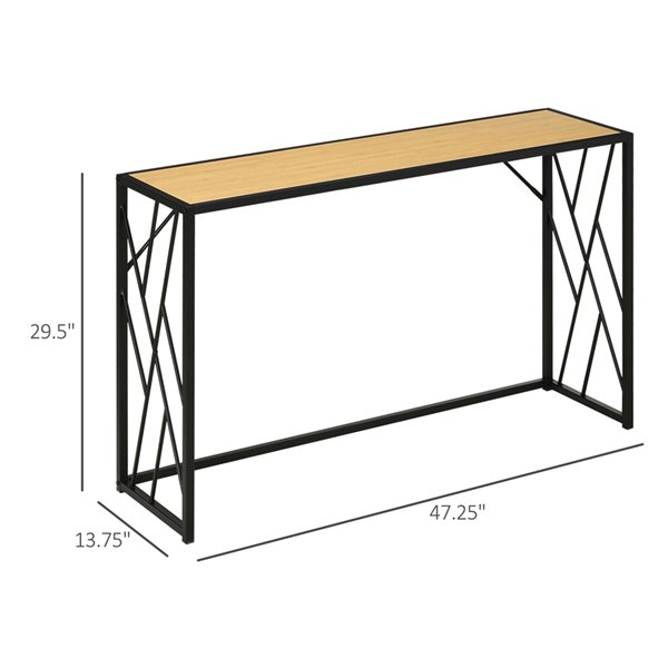 HOMCOM Vintage Console Table with Metal Frame