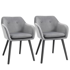 HOMCOM Grey Set of 2 Dining Chairs