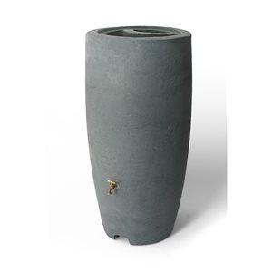 Algreen Products 303-L Charcoal Grey Plastic Rain Barrel