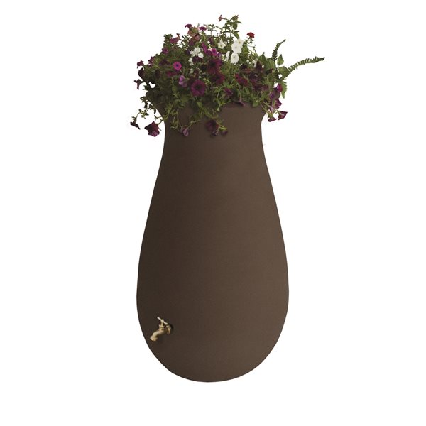 Baril de pluie grès brun par Algreen Products de 246 L