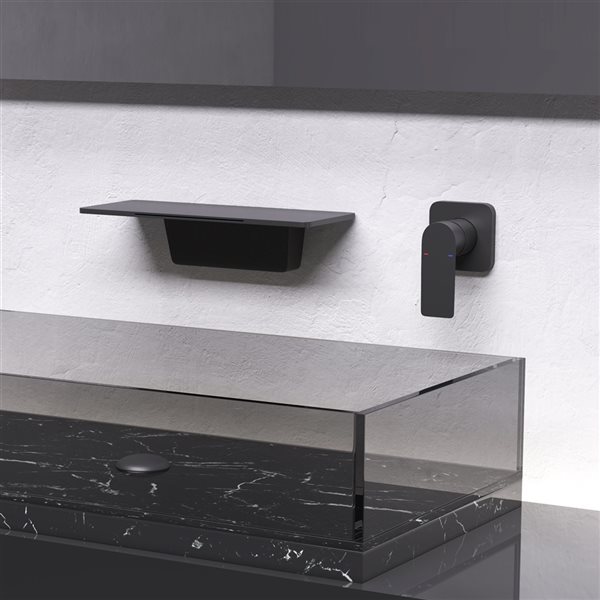 Clihome Matte Black 1-Handle 2-Hole WaterSense Labelled Bathroom Sink Faucet