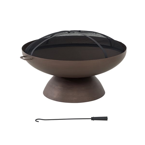 AmberCove Denison 40-in W Copper Steel Wood-Burning Fire Pit A301027200 ...