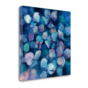 Tangletown Fine Art “Midnight Blue Hydrangeas” Frameless 25-in H x 25-in W Abstract Canvas Print