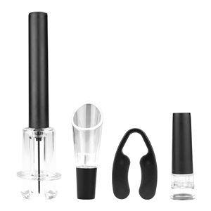 Brentwood Black Air Pump Wine Bottle Opener with Accessories