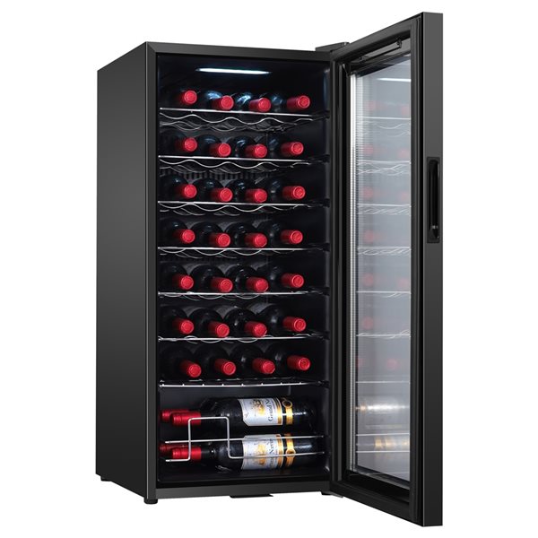 Equator Advanced Appliances 32-Bottle Capacity Black Dual Zone Built-In/Freestanding Wine Refrigerator