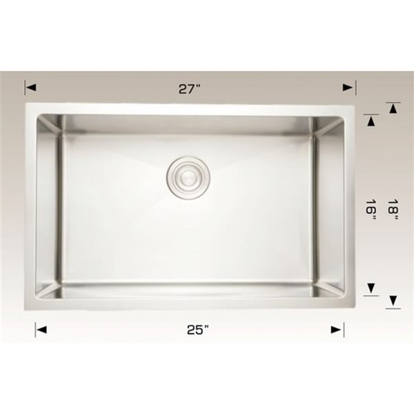 American Imaginations 27in x 18in Stainless Steel Undermount Laundry
