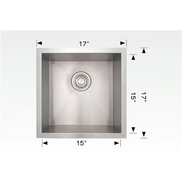 American Imaginations 17in x 17in Stainless Steel Undermount Laundry