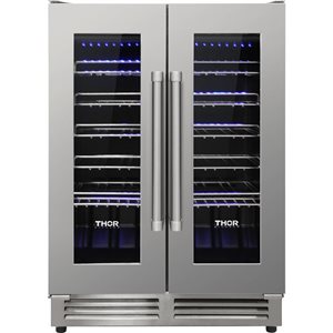 Thor Kitchen 23.5-in 42-Bottle Capacity Stainless Steel Dual Zone Cooling Built-in/Freestanding Wine Cooler