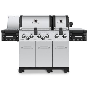 Broil King Regal S690 PRO IR Stainless Steel 6-burner Natural Gas Grill with 1 Rotisserie Burner 600000 BTU