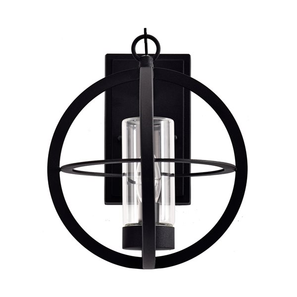 C Cattleya 11.5-in H Matte Black Hardwired Candelabra Base (E-12) Outdoor Wall Light