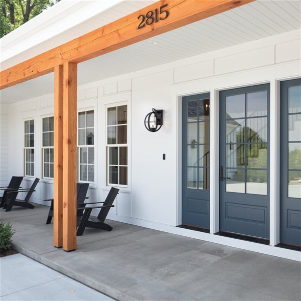 C Cattleya 11.5-in H Matte Black Hardwired Candelabra Base (E-12) Outdoor Wall Light