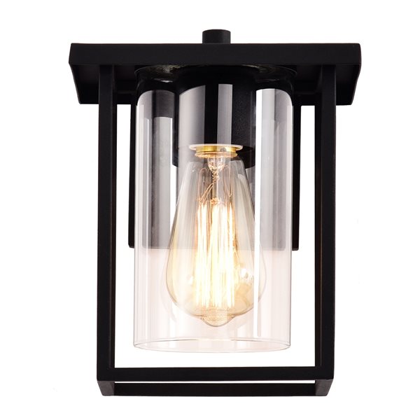 C Cattleya 9.25-in H Matte Black Hardwired Medium Base (E-26) Outdoor Wall Light