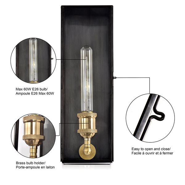 C Cattleya 14.25-in H Dark Bronze Hardwired Medium Base (E-26) Outdoor Wall Light