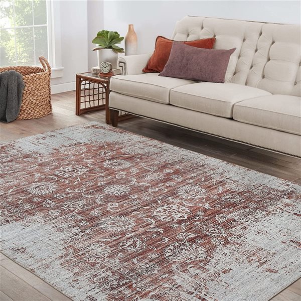 Rug Branch Transitional Vintage  Red Beige Indoor Area Rug - 5x7