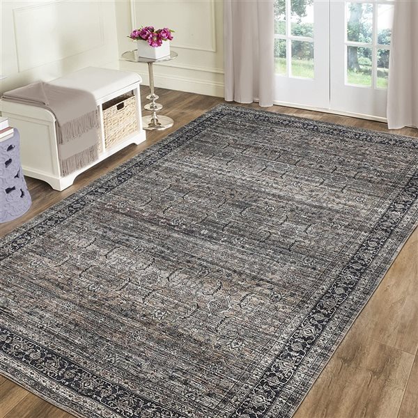 Rug Branch Transitional Persian  Brown Grey Indoor Area Rug - 5x7