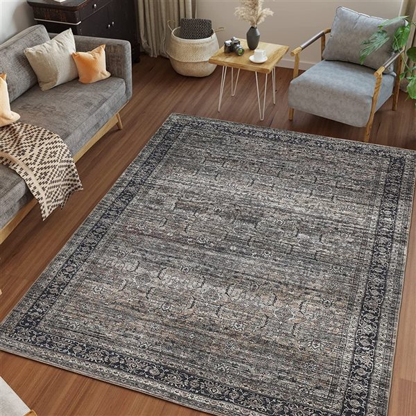 Rug Branch Transitional Persian  Brown Grey Indoor Area Rug - 5x7