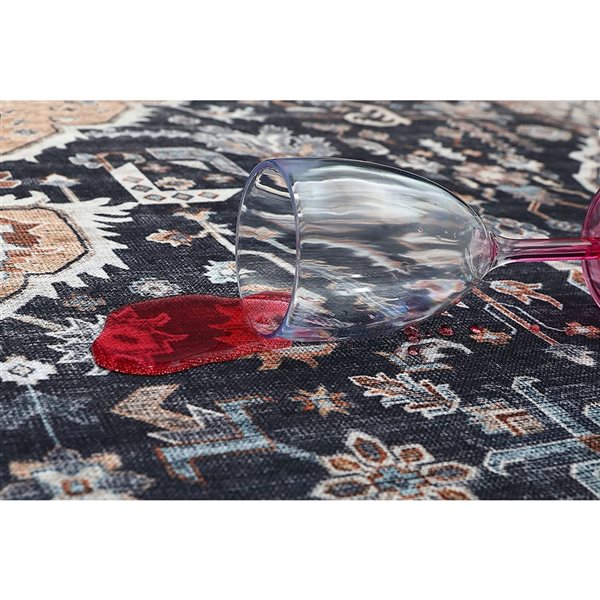 Rug Branch Transitional Persian  Black Beige Indoor Area Rug - 4x6