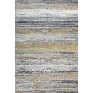 Rug Branch Contemporary Coastal  Gold Blue Indoor Area Rug - 4x6