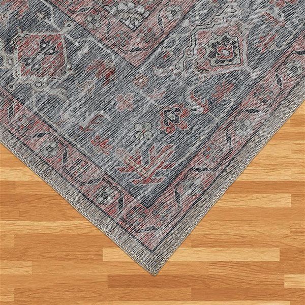 Rug Branch Transitional Persian  Red Blue Indoor Area Rug - 4x6