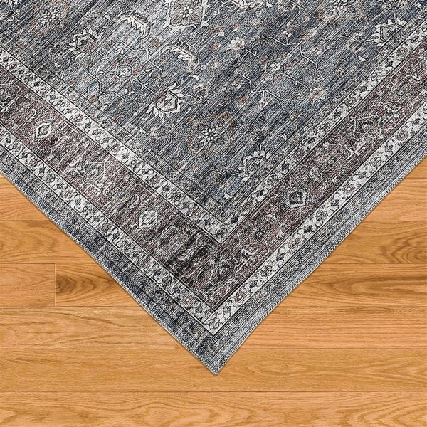 Rug Branch Transitional Persian  Blue Brown Indoor Area Rug - 5x7