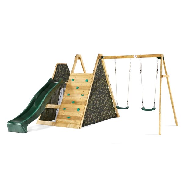 Image of Plum Play | Residential Wood Climbing Pyramid Playset With Swings | Rona