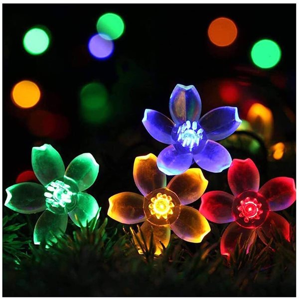 SOWAZ 22-ft Multicolour Solar Sakura Flowers LED String Lights