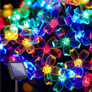 SOWAZ 22-ft Multicolour Solar Sakura Flowers LED String Lights