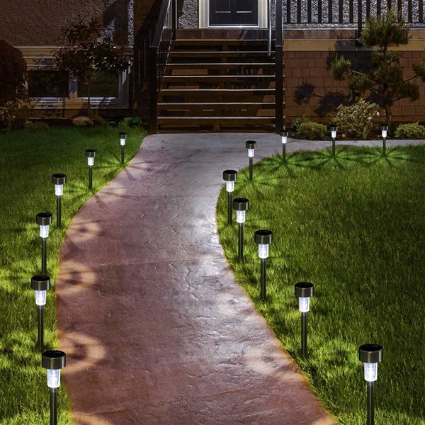 SOWAZ 1-Watt Black Solar Integrated LED Path Light - 12-Pack