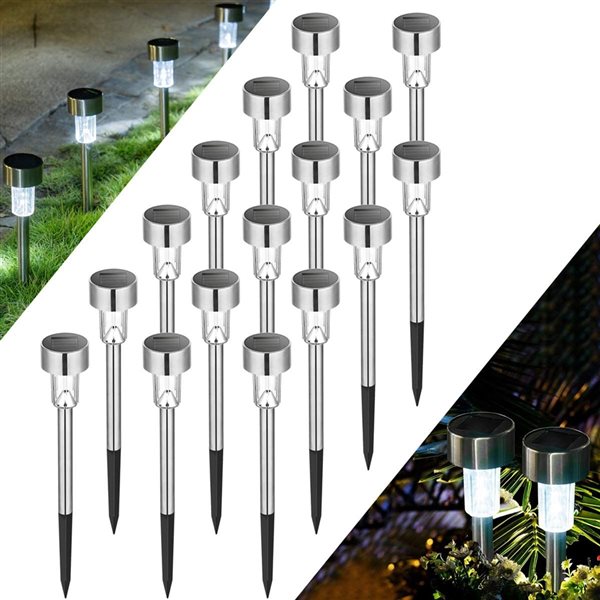 SOWAZ 1-Watt Black Solar Integrated LED Path Light - 12-Pack