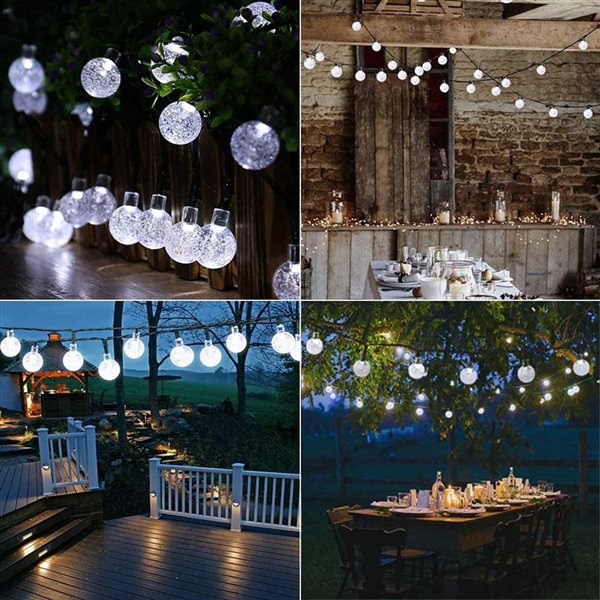 SOWAZ 20-ft Crystal Ball Solar Globe LED String Lights