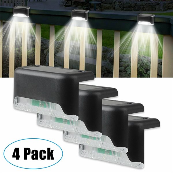 SOWAZ Black Solar LED Rail Light - 4-Pack