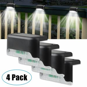 SOWAZ Black Solar LED Rail Light - 4-Pack