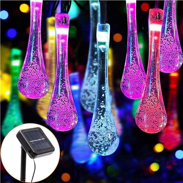 SOWAZ 20-ft Multicolour Solar Waterdrop Chandelier LED String Lights